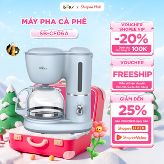  Máy Pha Cà Phê Mini Bear Tự Động Giữ Ấm Pha Trà Coffee Loại Bỏ Cặn Nhỏ Gọn Tiện Dụng Pha Espresso Capuchino SB-CF06A 