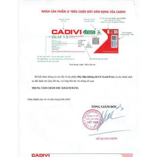 Dây cáp điện Cadivi CV 4.0 (cuộn 100m, dây đơn)
