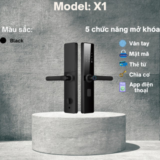  Khóa cửa thông minh vân tay SAIYAN X1 lắp đặt cho cửa chung cư cửa thép chống cháy 
