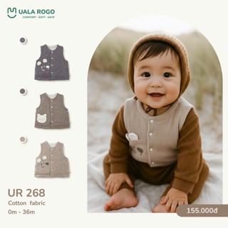  Áo Gile Uala Rogo Nỉ Nhung 2 Mặt Dày Dặn Cho Bé Trai Bé Gái Từ Sơ Sinh  Size 0-3M đến 18-24M  