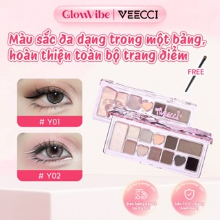  VEECCI Bảng phấn mắt 11 ô Lì và nhũ Lên màu chuẩn bền màu Mịn mượt Bảng mắt đa dụng makeup Hàn Quốc 