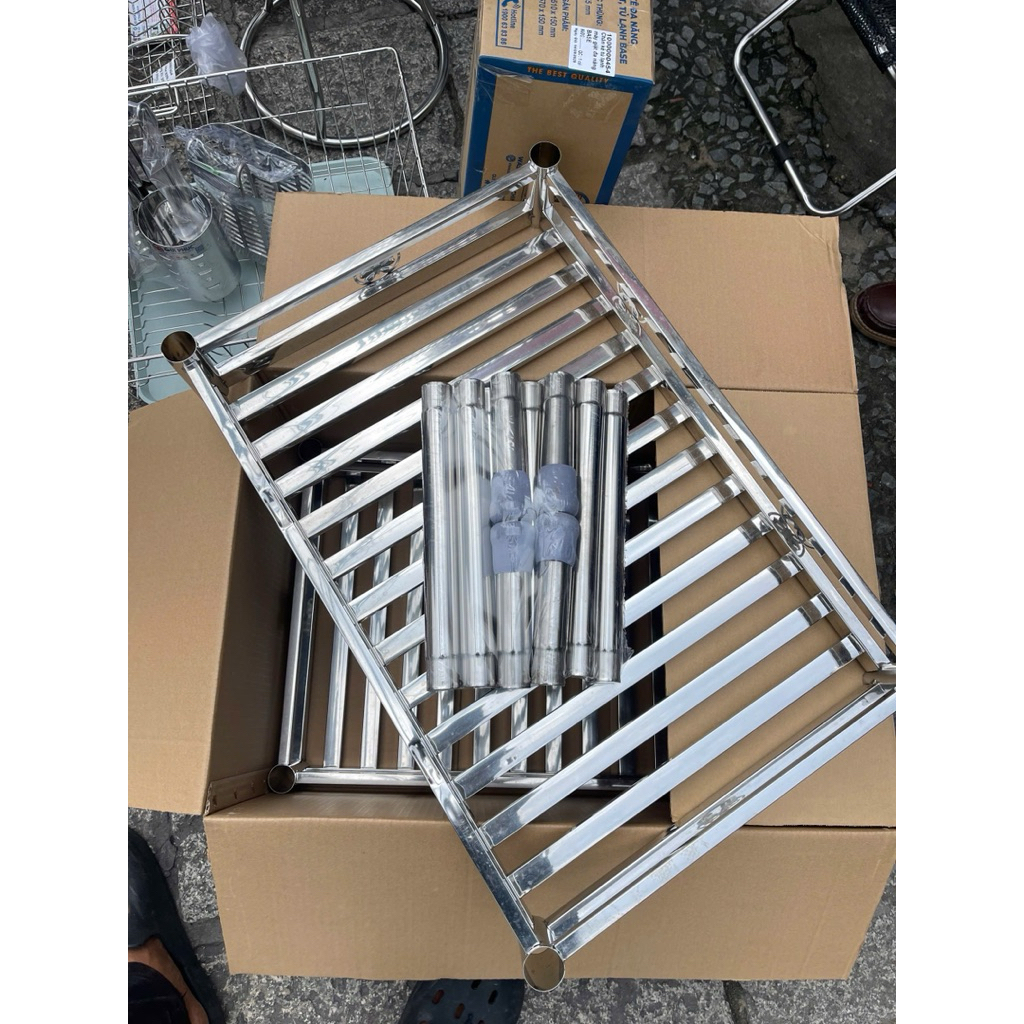 kệ thẻ inox 40*60 win lắp ráp 5 tầng qui phúc (chính hãng) kệ inox win lắp ráp , kệ chén inox lắp rá