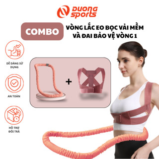  COMBO Đai bảo vệ vòng 1 và Vòng lắc eo lò xo bọc vải mềm  khóa vải  DƯƠNG SPORT tập thể dục tập gym tập yoga tại nhà 