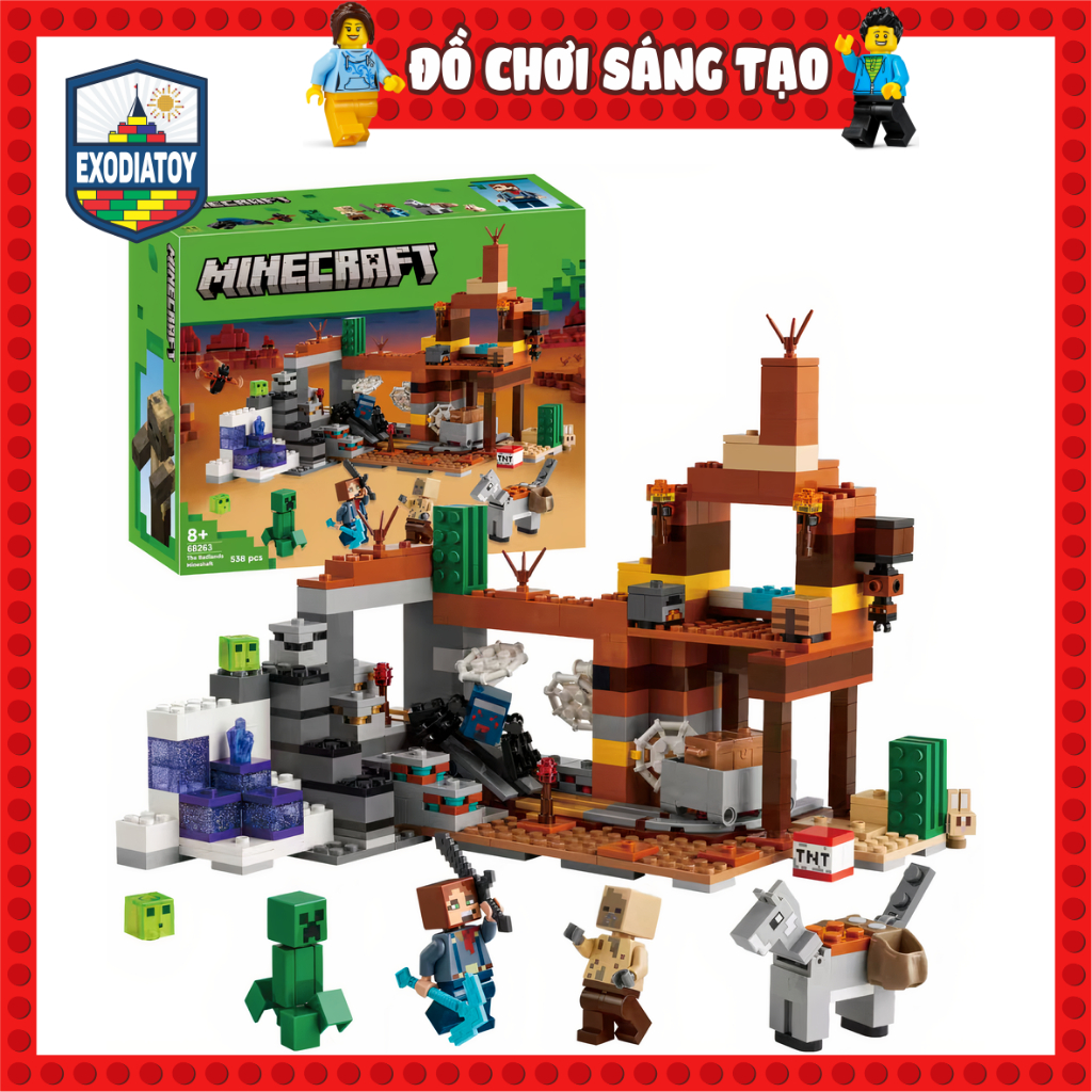 Mô hình My World Hầm Mỏ Vùng Hoang Mạc : The Badlands Mineshaft - Đồ Chơi Sáng Tạo - LELE BROTHERS 6