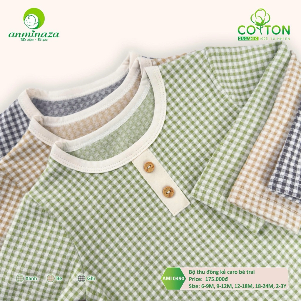 Bộ thu đông kẻ caro anminaza