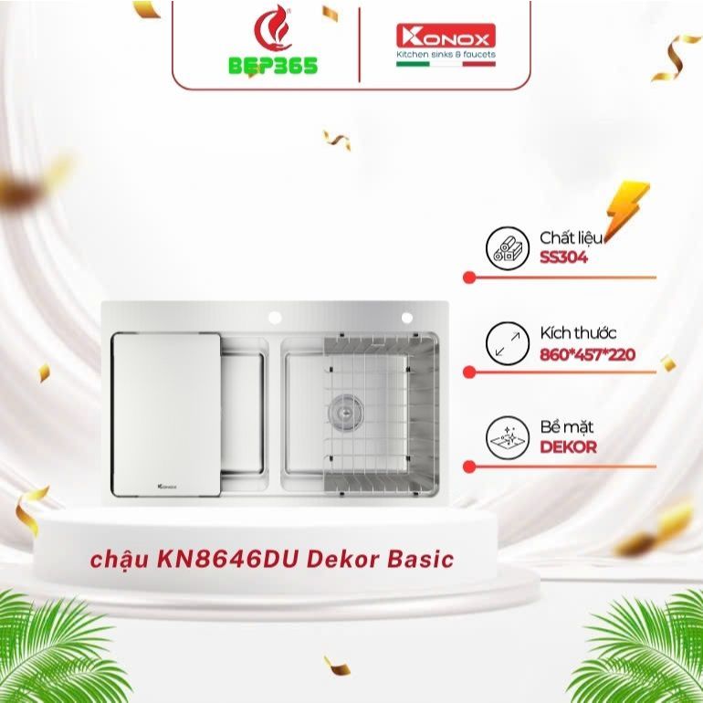 Chậu Rửa Bát Konox KN8646DU Dekor Undermount Sink - Thiết Kế Hiện Đại, Bền Đẹp Theo Thời Gian
