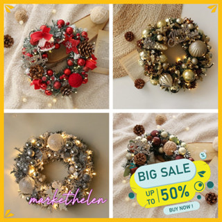  Vòng Hoa Trang Trí Noel Tặng Kèm Đèn Vòng Nguyệt Quế Giáng Sinh Nhiều Mẫu MK049 