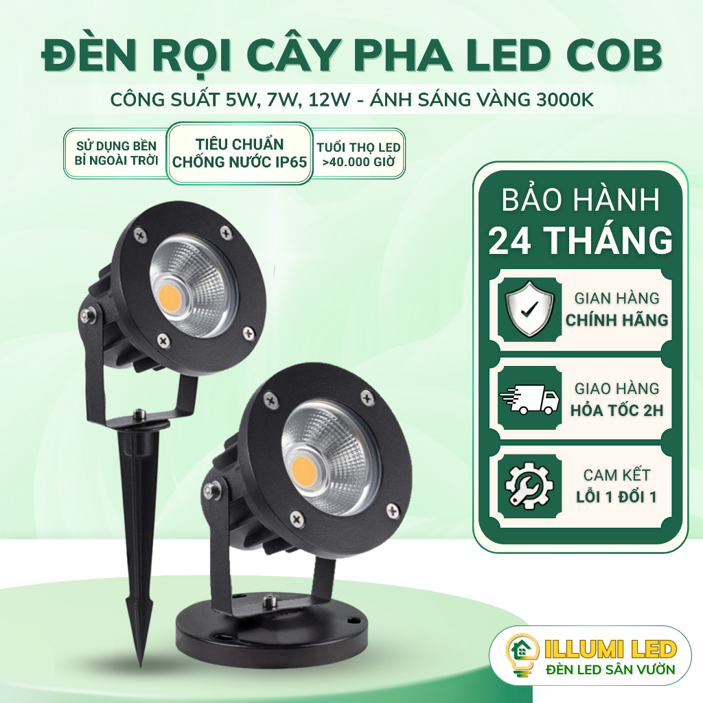 Đèn Rọi Cây, Đèn Chiếu Cây Cảnh Sân Tiểu Cảnh Ngoài Trời 12W 7W Trang Trí Sân Vườn Kháng Nước IP65