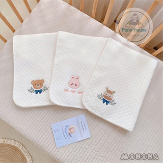 Lót Chống Thấm Cotton 4D Monona Thay Tã Bỉm Chống Thấm Cho Bé Sơ Sinh 3 lớp KT 50* 70cm