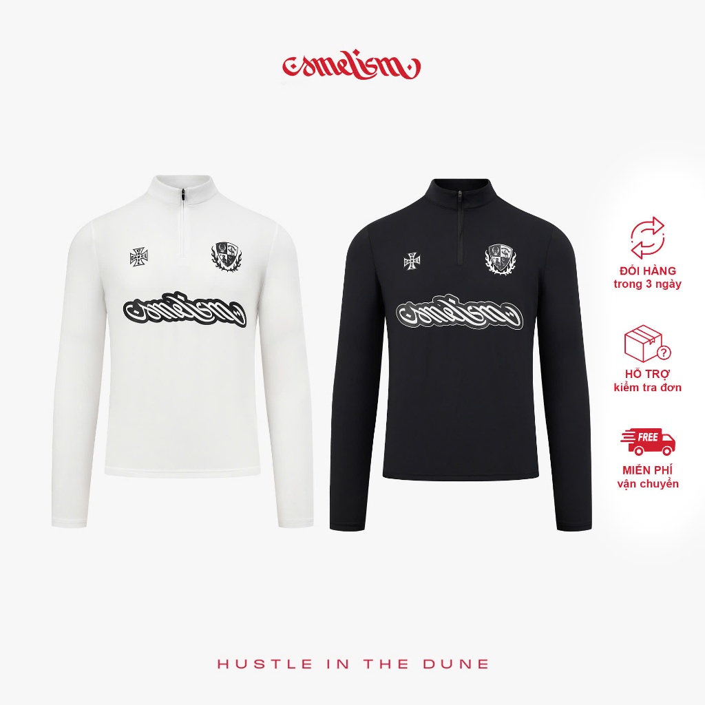 Camelism Áo Football Training Shirt White Black