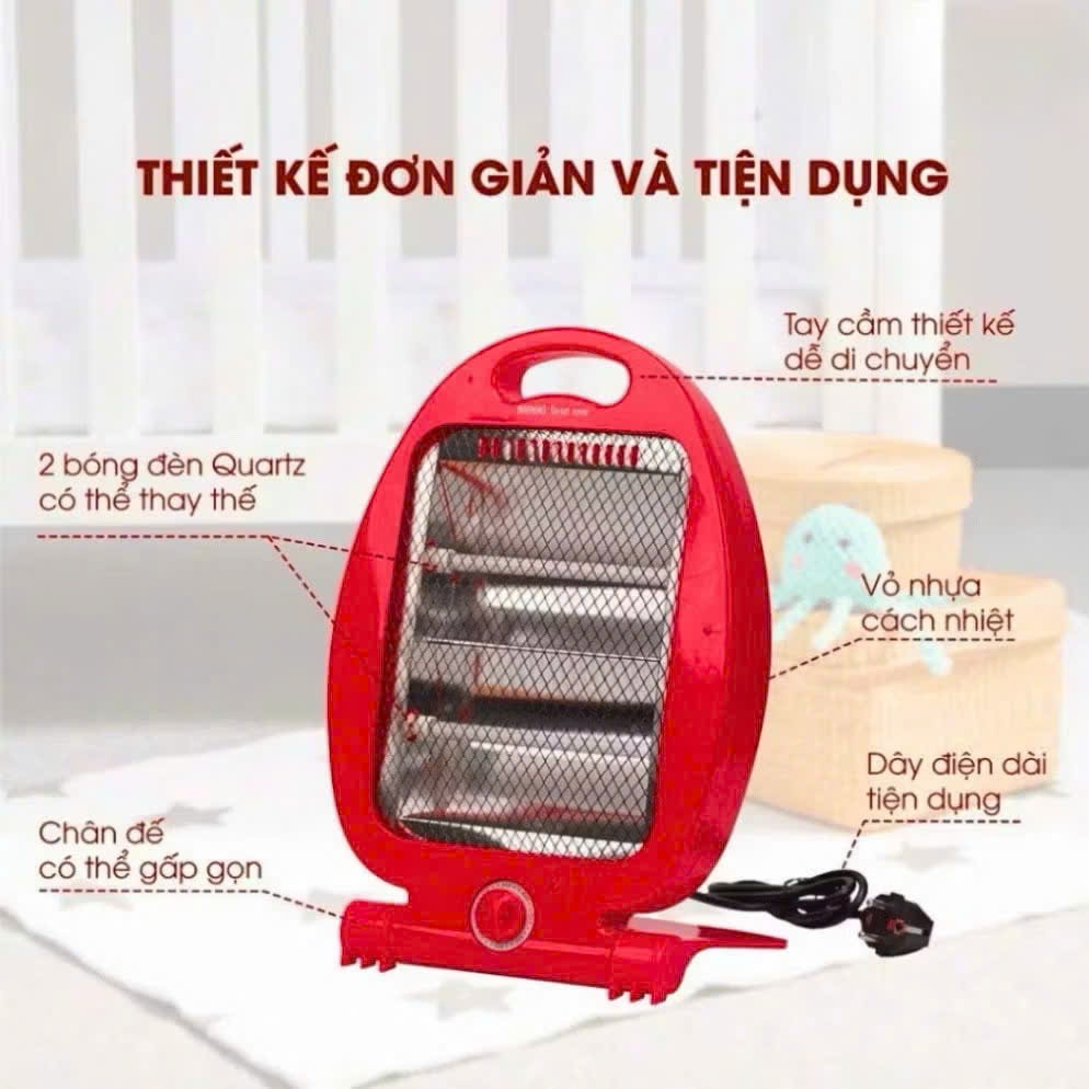 Máy sưởi bóng hồng ngoại có tấm lưới cách nhiệt an toàn, cực bền, tốc độ làm ấm nhanh tỏa nhiệt đều G01