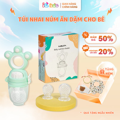 Túi Nhai Ăn Dặm Silicon Cho Bé Chống Hóc - Tập Ăn Từ 4 Tháng Tuổi IQKAO