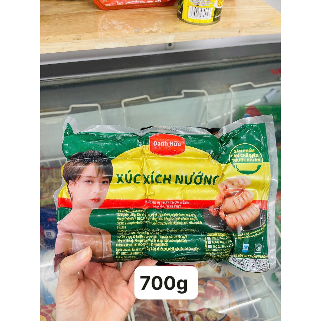 Lạp xưởng, xúc xích Trung,lạp xưởng nướng đá Hà Khẩu gói 10 cái 700gr, lạp xưởng tươi Trung