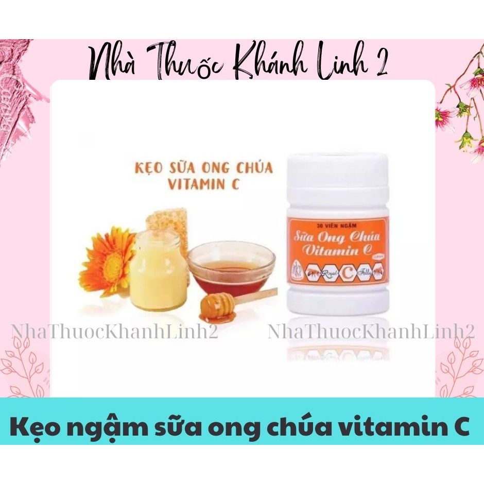 🌺2 hộp Kẹo ngậm sữa ong chúa vitamin C - Mekophar