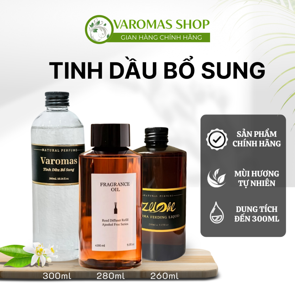 Lọ Bổ Sung Tinh Dầu Thơm Phòng VaromaS KT08 300ml Hương Thơm Dễ Chịu Trang Trí Nhà Cửa