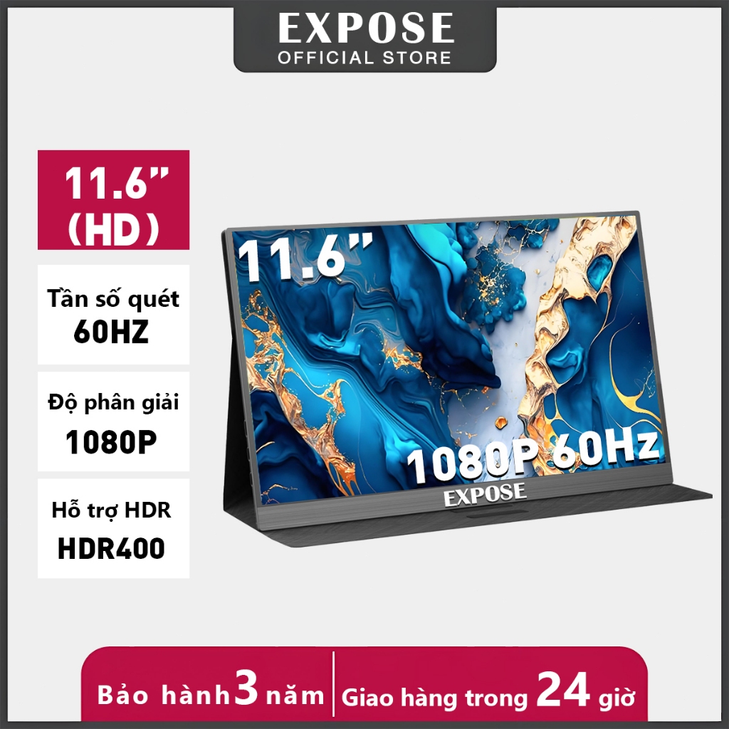 Màn Hình Di Động 11.6 Inch 60Hz IPS Full HD | Chơi Game | Type-C & HDMI | Hỗ Trợ Laptop/Điện Thoại | BigBuy360 - bigbuy360.vn