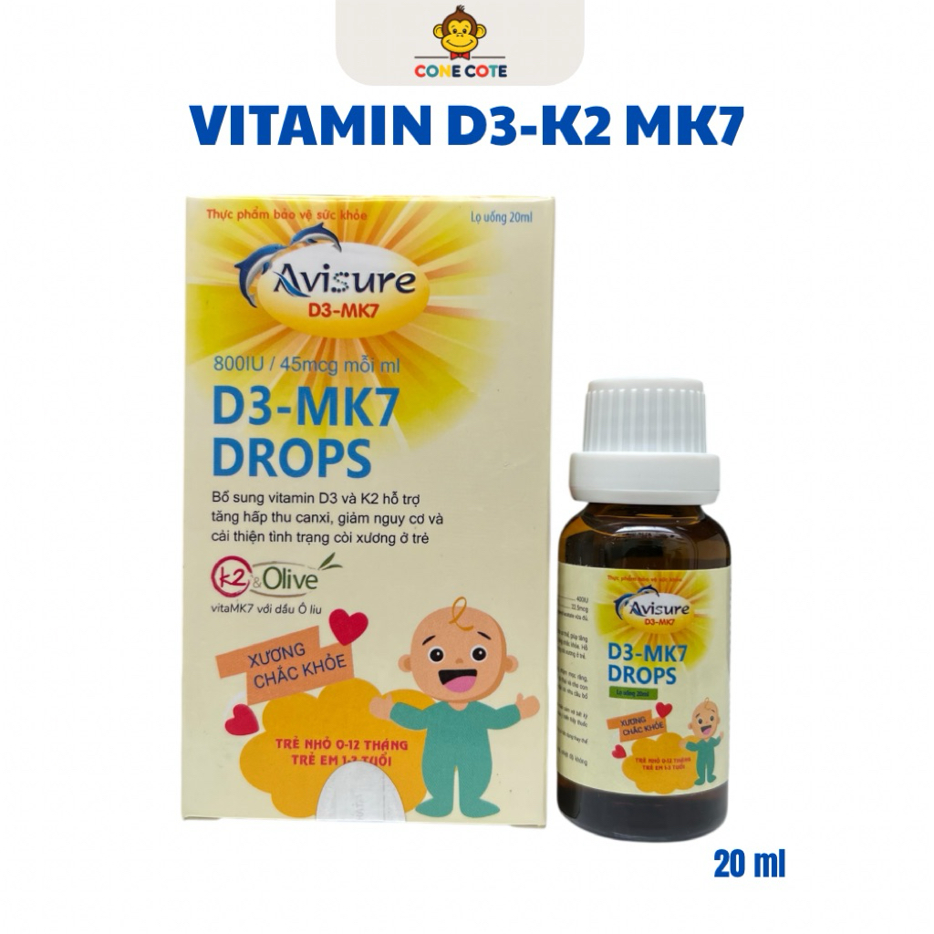 Vitamin D3 MK7 Avisure Drops – Giúp Bé Cao Lớn, Xương Chắc Khỏe Mỗi Ngày