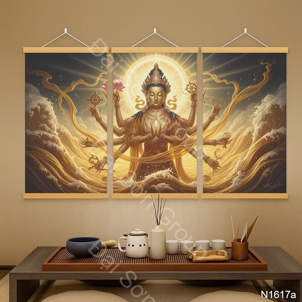 Tranh Mành Trúc Pháp Tướng Quang Minh  – Từ Quang Chiếu Thế, Trí Tuệ Viên Minh