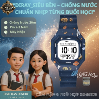 [DIRAY 24202] ⌚ Đồng Hồ Trẻ Em Thể Thao | Điện Tử – Đèn LED – Chống Nước 30M | Bé Trai, Bé Gái Cấp 1 2 –Bền Bỉ Năng Động