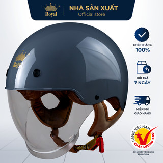 Mũ Bảo Hiểm Nửa Đầu Kính Âm Royal M239 Chính Hãng - Nón 1/2 Phủ Nano Chống UV, Lót Tháo Rời Vệ Sinh