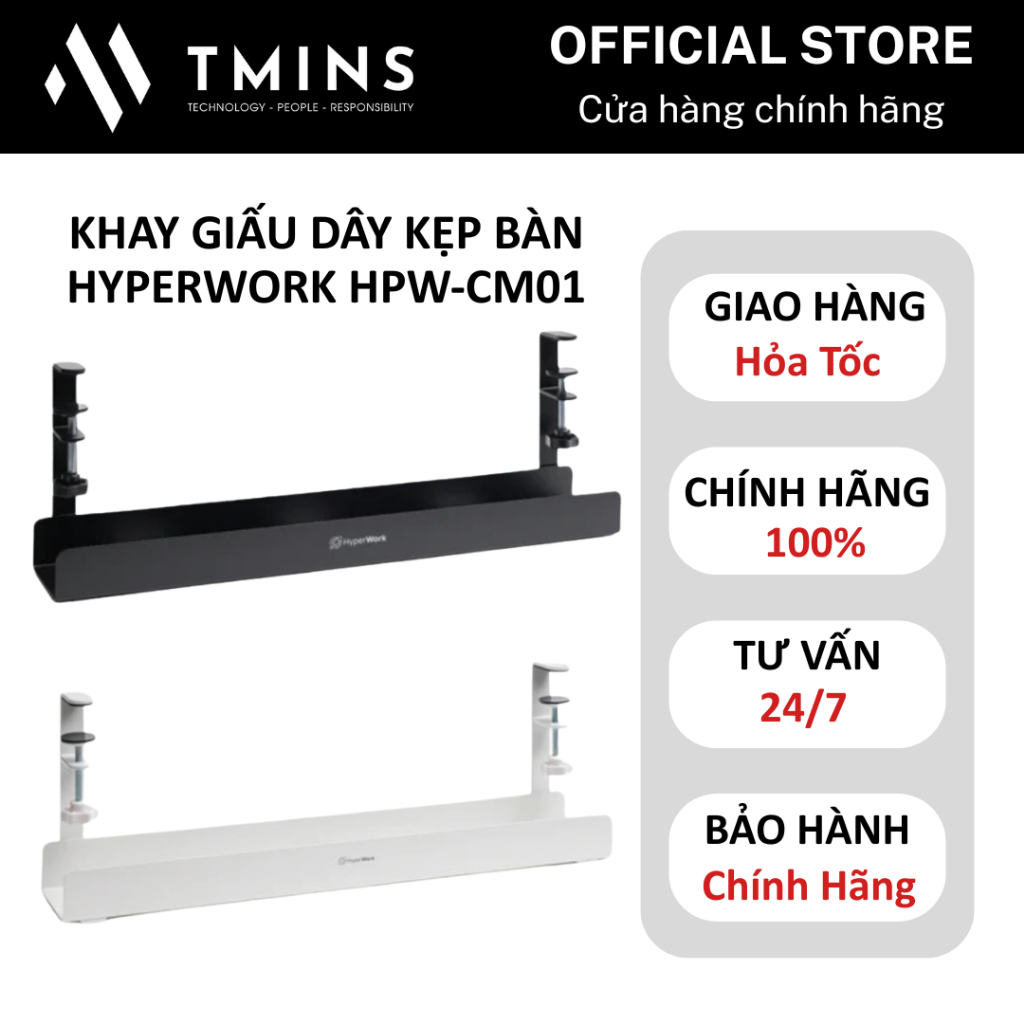 Khay giấu dây kẹp bàn HyperWork HPW-CM01