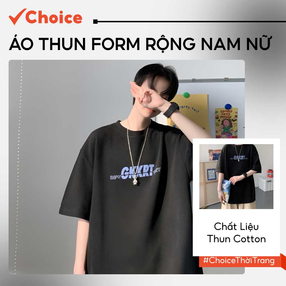 [Choice] Áo Thun Form Rộng Nam Nữ Cloudzy FA1-0645-32 Cotton, Cổ Tròn