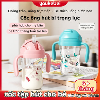  Youkebei Bình Tập Hút Cho Bé 300ml – Chống Sặc An Toàn & Tiện Lợi – Bình Nước Tập Uống Dành Cho Bé Gái 