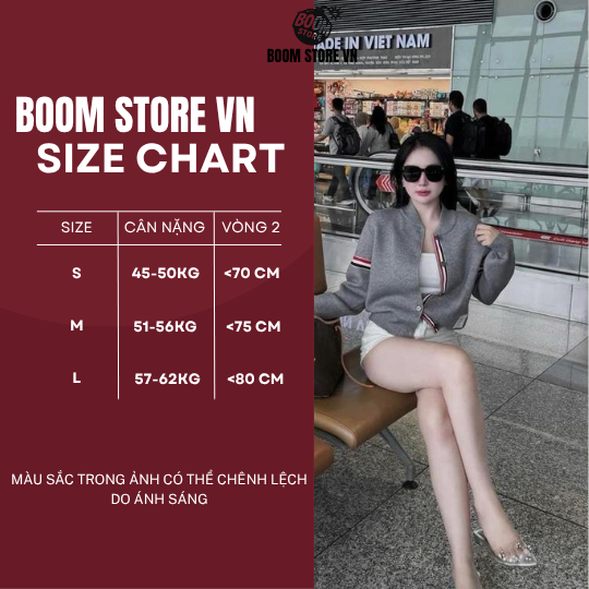 [NỈ 2 DA CHUẨN] Áo Khoác Bomber Phối Viền Nổ Đính Cúc ,Áo Khoác Nữ Kẻ Sọc Hottrend  – BY BOOM STORE | BigBuy360 - bigbuy360.vn