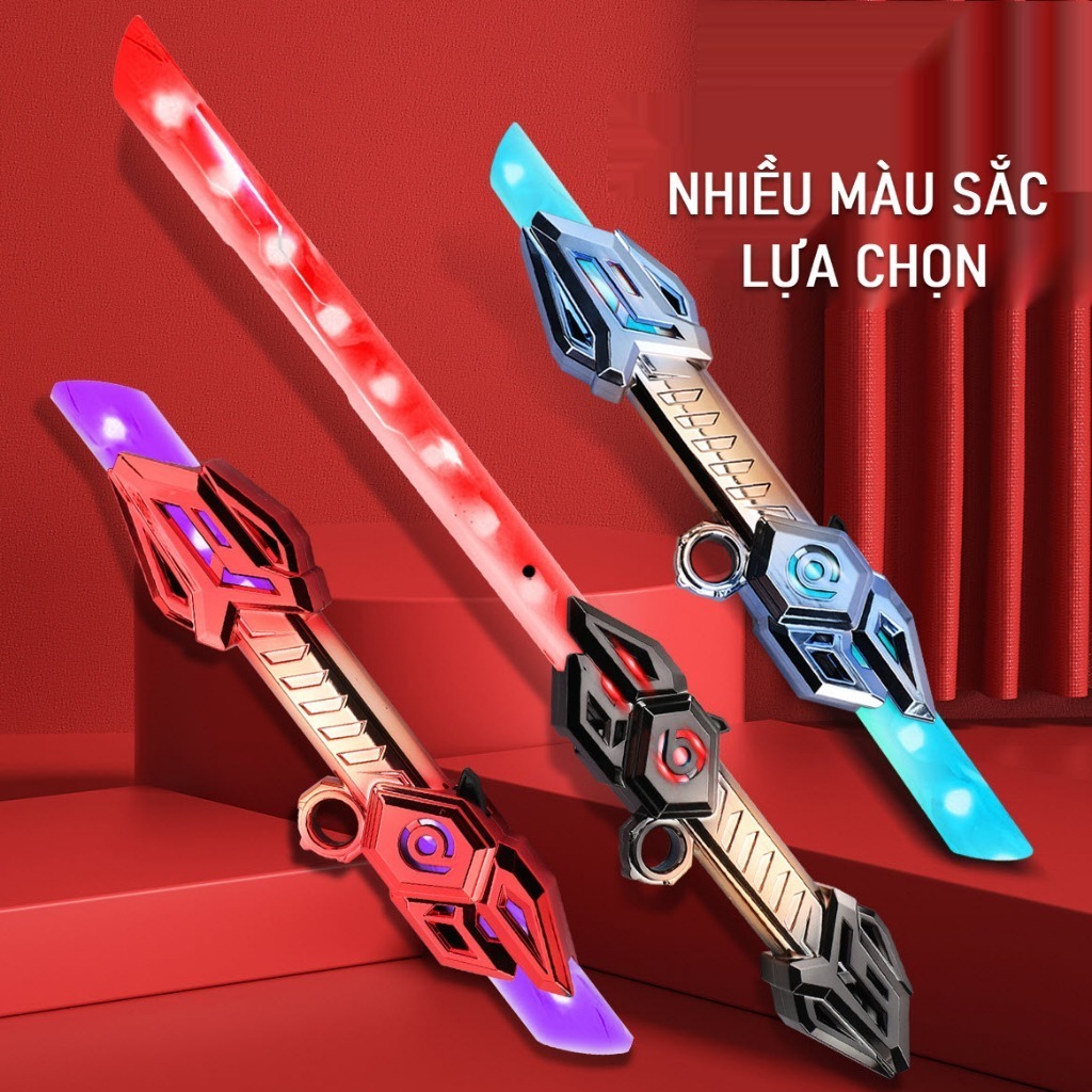 Kiếm Phát Sáng LED 7 Màu Leiteng – Xoay 360°, Sạc Type-C, Đồ Chơi Biểu Diễn Cho Bé Dài 61cm