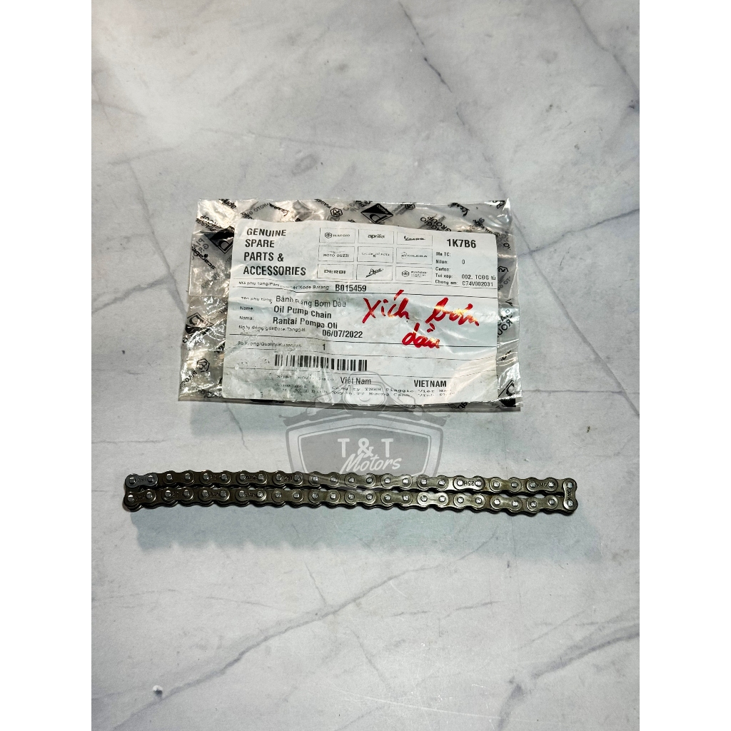 Xích bơm dầu Vespa Piaggio; Xích cam Vespa Piaggio đời 2V (96 mắt), đời 3V (98 mắt), Zip (94 mắt)