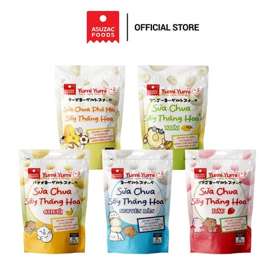 Combo 5 túi Sữa chua sấy thăng hoa Yumi Yumi Asuzac đủ vị túi 30g/ 36g- Sữa chua sấy cho bé trên 8 tháng tuổi