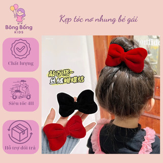 Kẹp tóc bé gái Kẹp nơ nhung xinh yêu cho bé