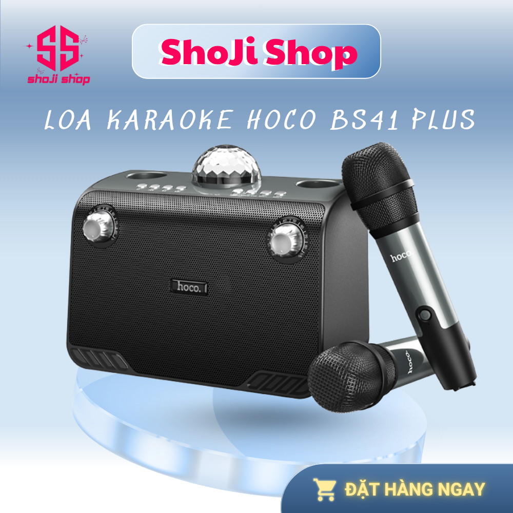 Loa karaoke Hoco BS41 Plus ( Kèm 2 Micro) + 12 Tháng BH