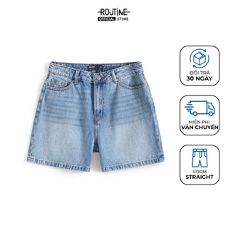  Quần Short Denim Nữ Ống Suông Trơn Form Straight - Routine 10S25DPSW007 