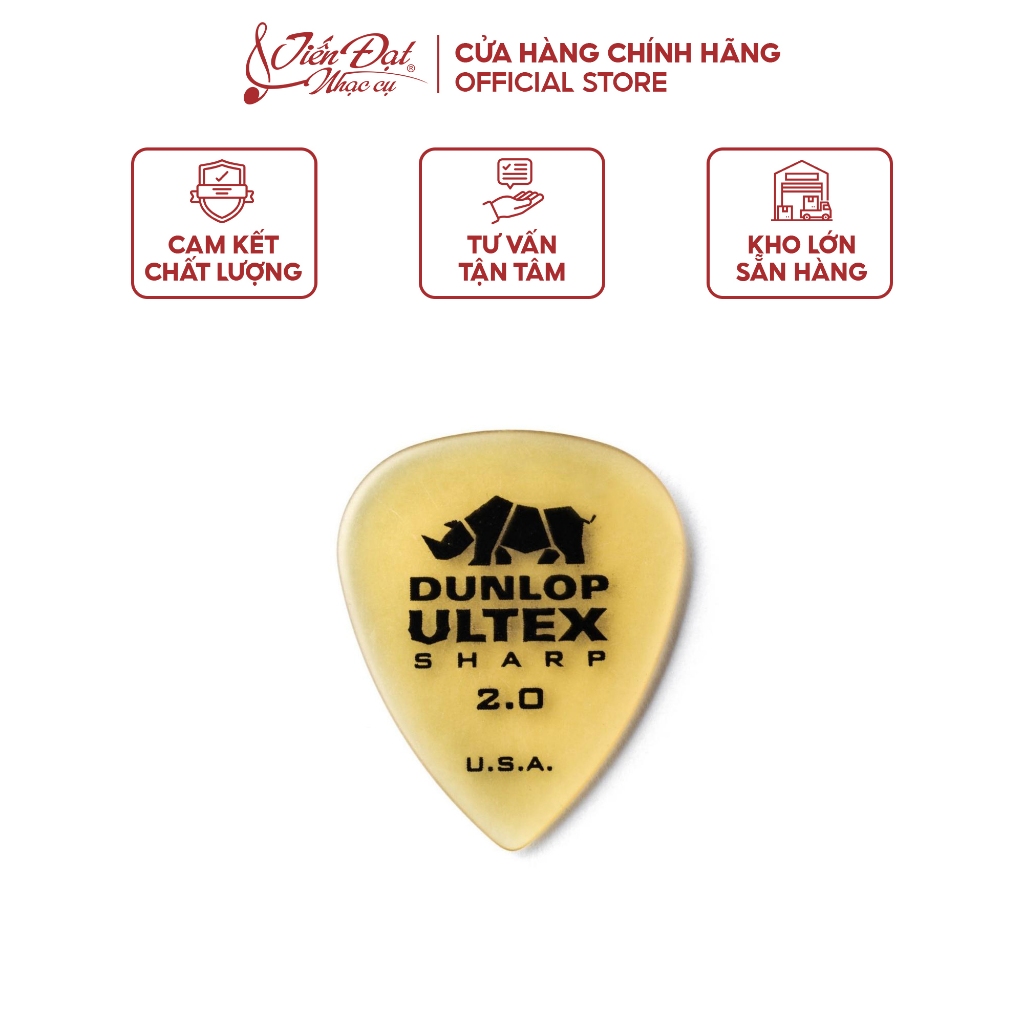 Chính Hãng Pick Gảy, Phím Gảy Đàn Guitar Dunlop Ultex Sharp - Độ Dày 1.0mm, 1.40mm, 2.0mm