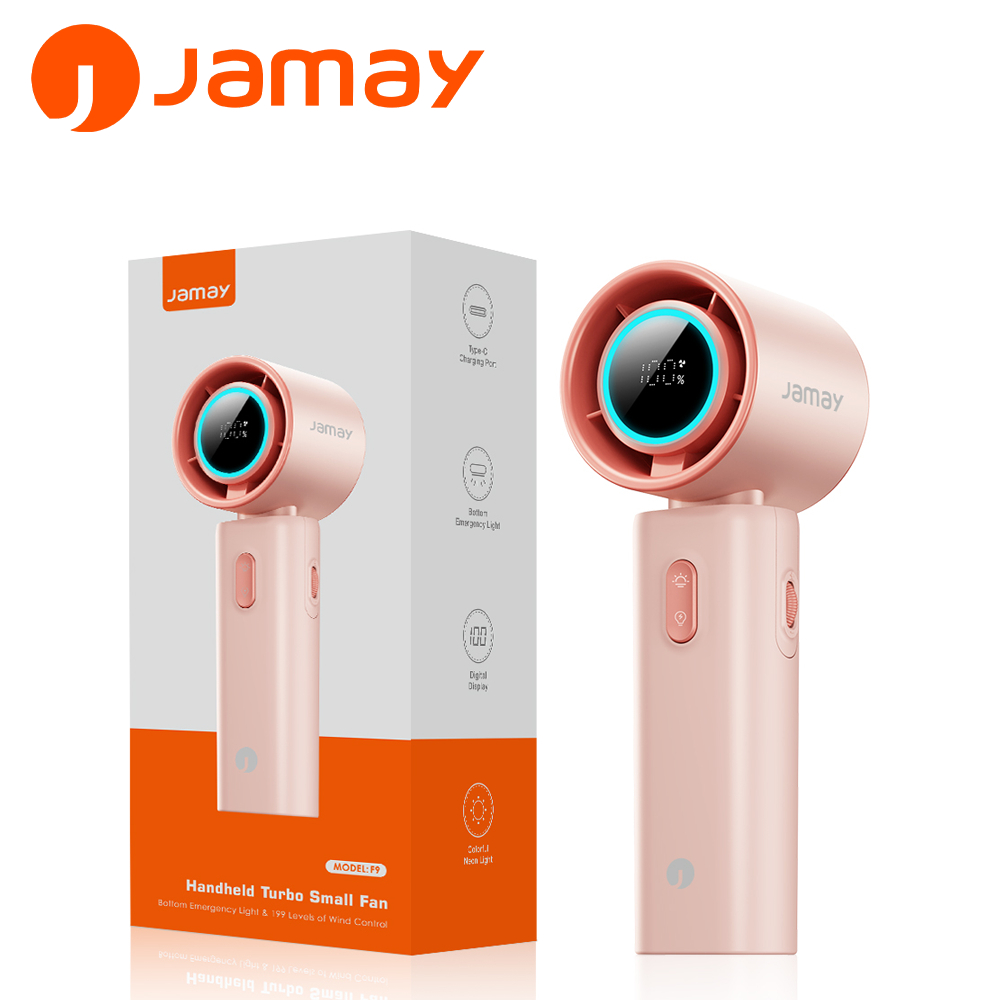 JAMAY Quạt Sạc Tốc Độ Cao Cầm Tay Di Động Gió Mạnh Turbo có chức năng đèn pin  1-199 tốc Màn hình kỹ thuật số HD F9 | BigBuy360 - bigbuy360.vn