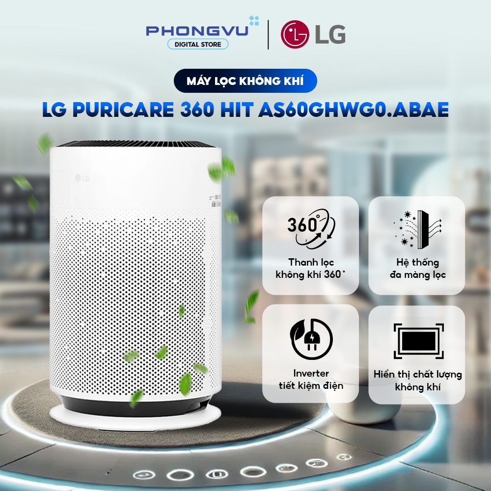 Máy lọc không khí LG PuriCare 360 Hit - Lọc 360°, Phù Hợp Phòng Lớn, Lọc HEPA - Bảo hành 12 tháng