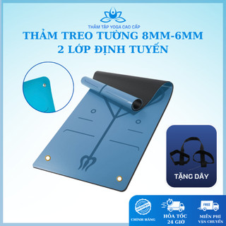Thảm tập yoga treo tường TPE 8mm - 6mm định tuyến rõ nét cao cấp, kháng nước , chống trơn trượt