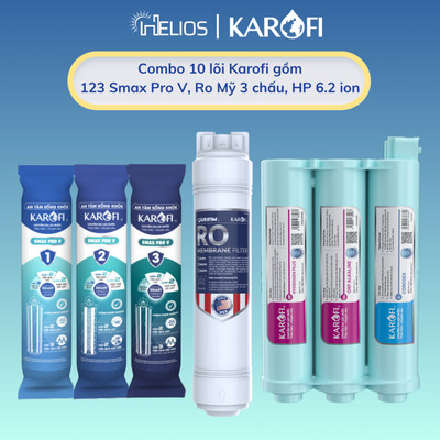 Combo 10 lõi lọc Karofi Smart Connect mới nhất cho các máy KAQ-U95 Pro, KAQ-U98,... (Smax V, RO Mỹ 3c, HP ion)