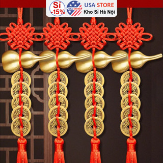 Dây Đồng Xu Ngũ Đế Hồ Lô Đồng Treo Phong Thủy Decor Mang Lại May Mắn Tài Lộc Xua Tà Khí