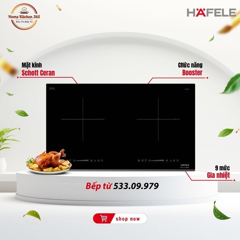 Bếp từ 2 vùng nấu Hafele HC-I7325B 533.09.979 – Hiệu suất cao, thiết kế tinh tế