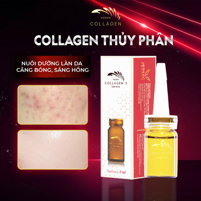 Tinh Chất Collagen Tươi Vieskin Collagen Gold Shine Căng Bóng Da, Làm Đẹp, Trẻ Hoá Da 7ml