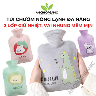   MẪU MỚI 500ML  Túi Chườm Nóng Lạnh Nhung Đa Năng Hoạ Tiết Đa Dạng Túi Chườm Lông Mịn Giữ Nhiệt Lâu An Chi Organic 