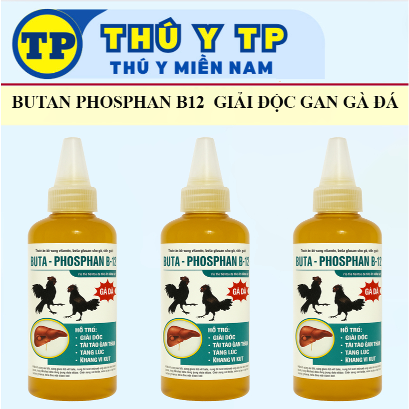 Buta Phosphan B12 100ml giải độc, tái tạo gan thận gà đá, tăng lực gà đá