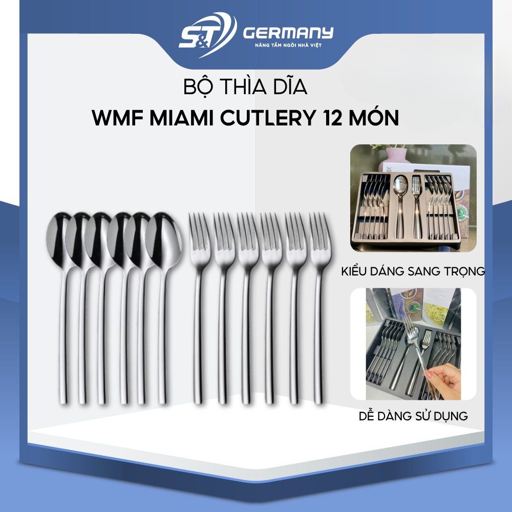 ELC  Bộ thìa dĩa WMF miami cutlery 12 món cao cấp GermanySnT 110070