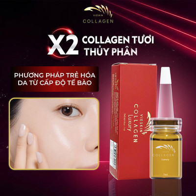 Tinh Chất Collagen Tươi Vieskin Collagen Luxury 3 Tác Động, Dưỡng Ẩm, Căng Bóng, Ngăn Ngừa Lão Hóa 7ml (Chính hãng)
