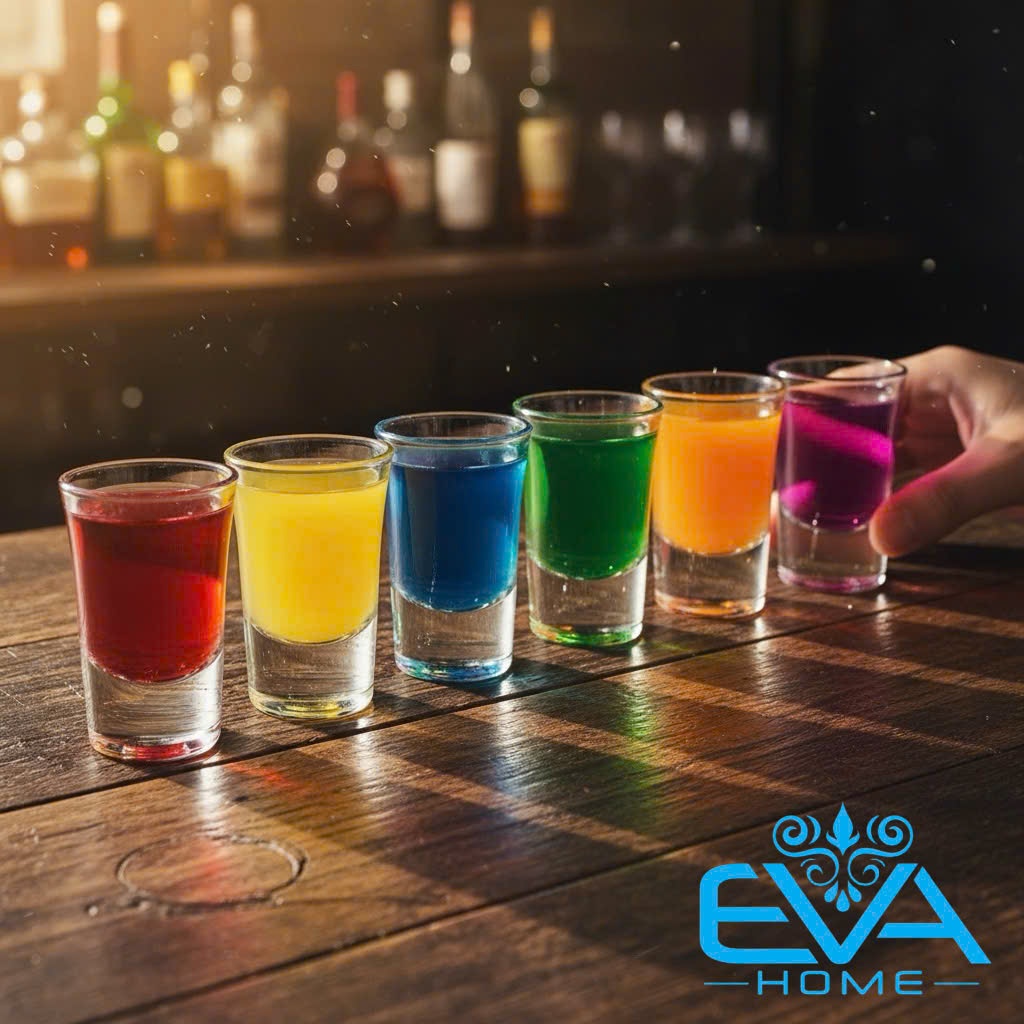 Hộp 6 Ly Shot Thủy Tinh 35ml Đế Dày EY3005– Ly Uống Rượu Mạnh, Shooter, Jig Định Lượng Pha Chế Cao C