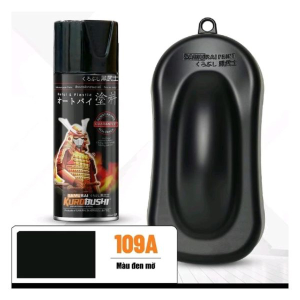 Sơn xịt Samurai màu Đen Mờ / Đen Nhám - 109A (400ml/chai)