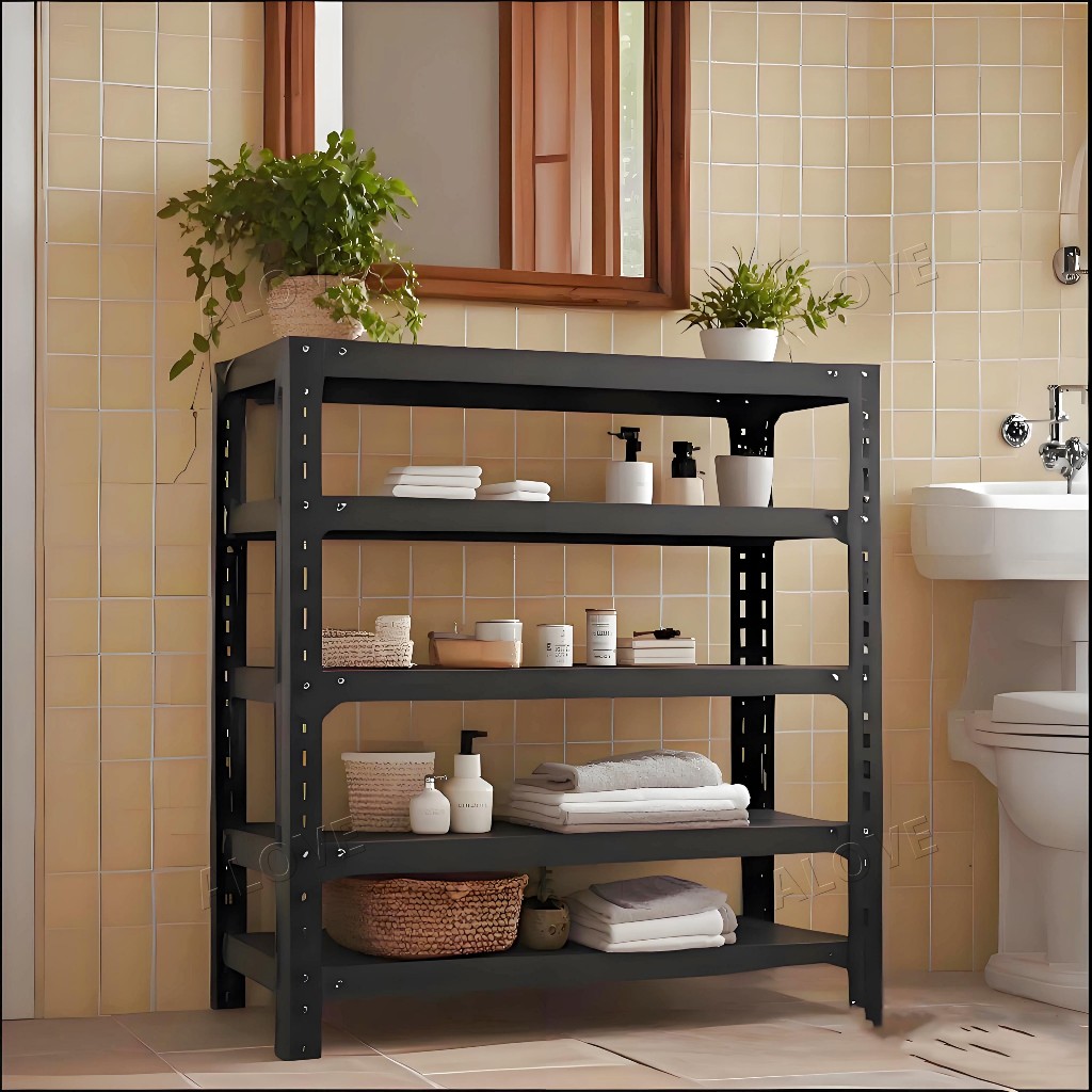 ALOVE Kệ sắt đa năng 200x40x180cm đen trắng để đồ nhà kho phòng khách chịu lực tốt bắt vít chắc chắn | BigBuy360 - bigbuy360.vn