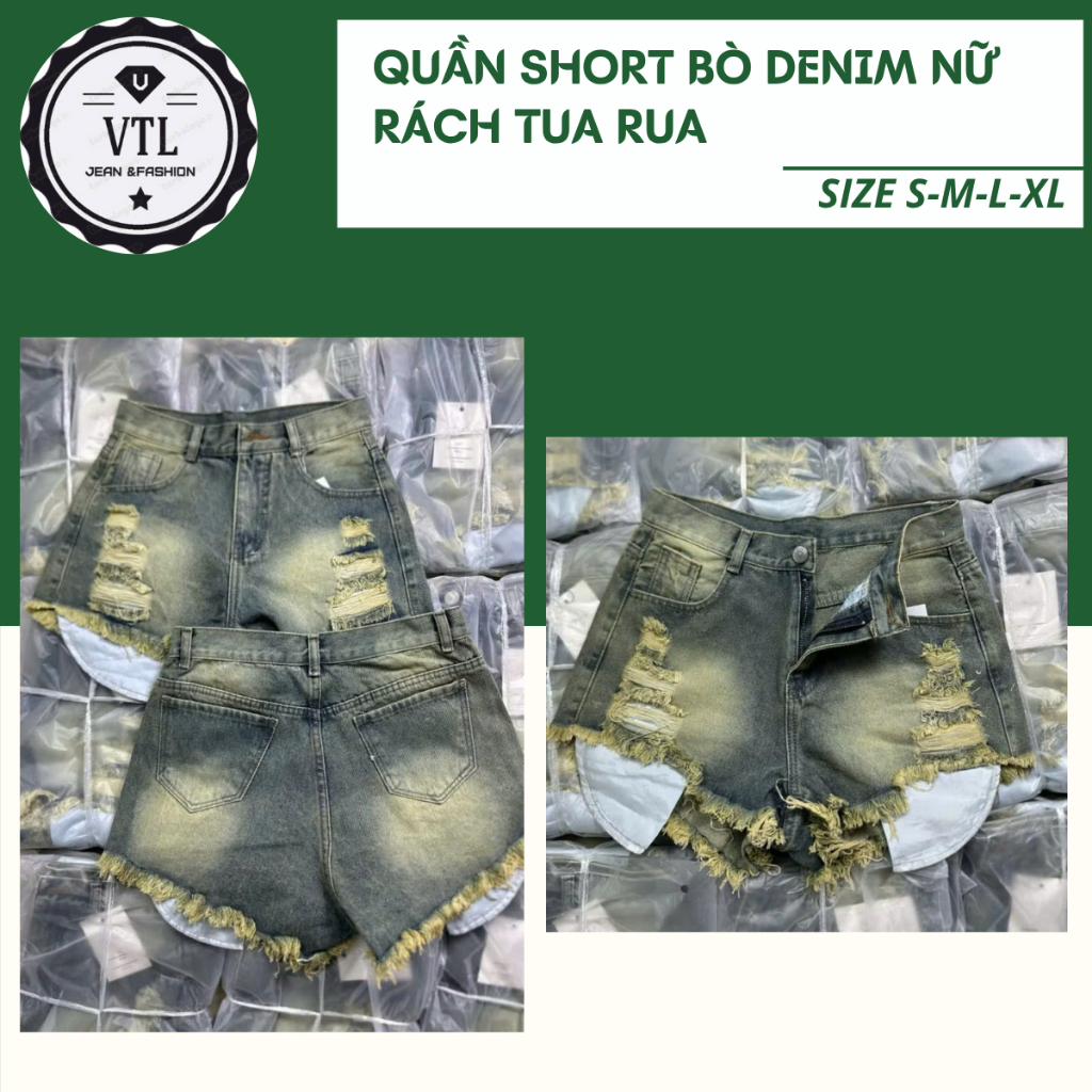 QUẦN SHORT JEAN NỮ /QUẦN BÒ LƯNG CAO LỘ TÚI PHONG CÁCH MÙA HÈ